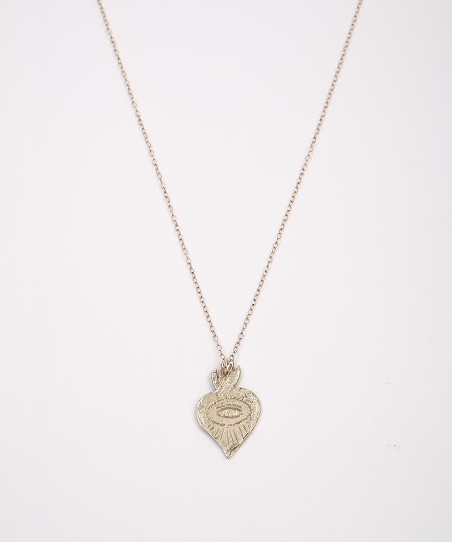 collier coeur sacré laiton